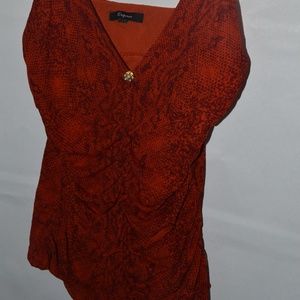 Express Burnt Orange Snakeskin Print Top